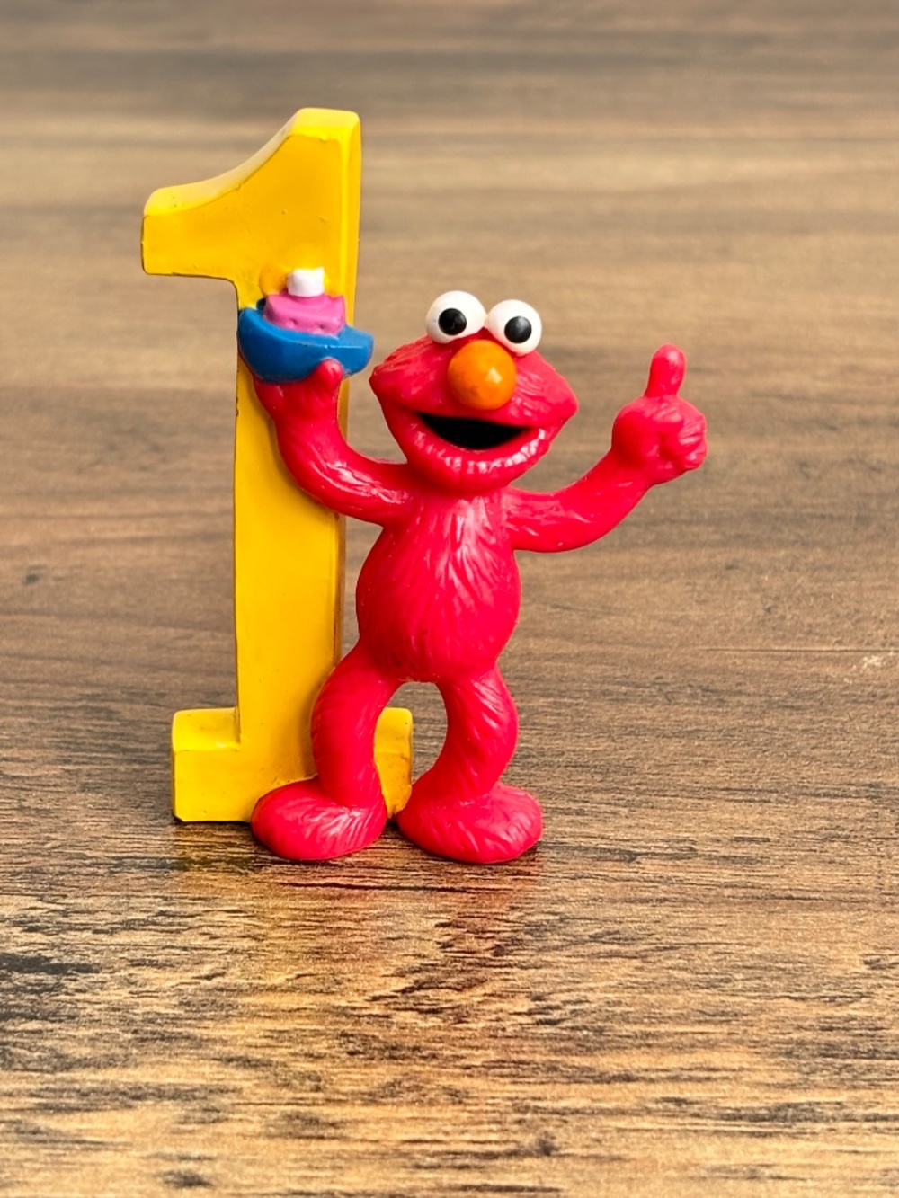 VINTAGE Applause Elmo 1st Birthday Number 1 Action Figure Cake Topper Decoration